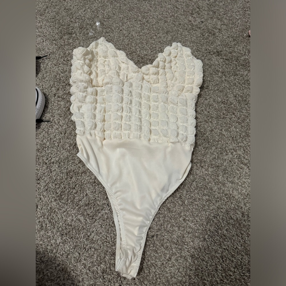 Fashion nova bodysuit with clear straps